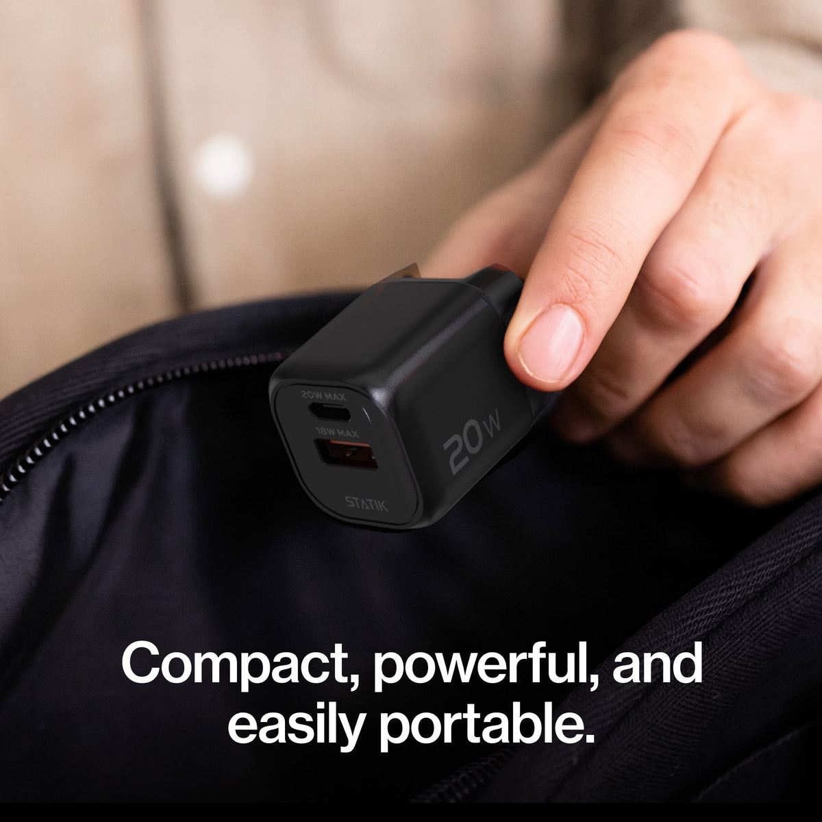 20W GaN Charger Global | Includes 3 International Plug Adapters (EU, UK, AU)