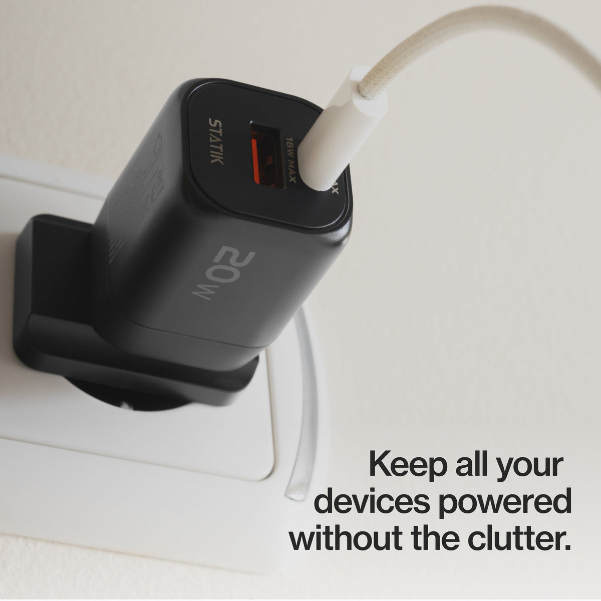 20W GaN Charger Global | Includes 3 International Plug Adapters (EU, UK, AU)