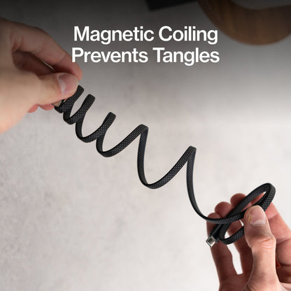MagStack® Slim | Tangle-Free Magnetic Nylon | Charge & Data Cable