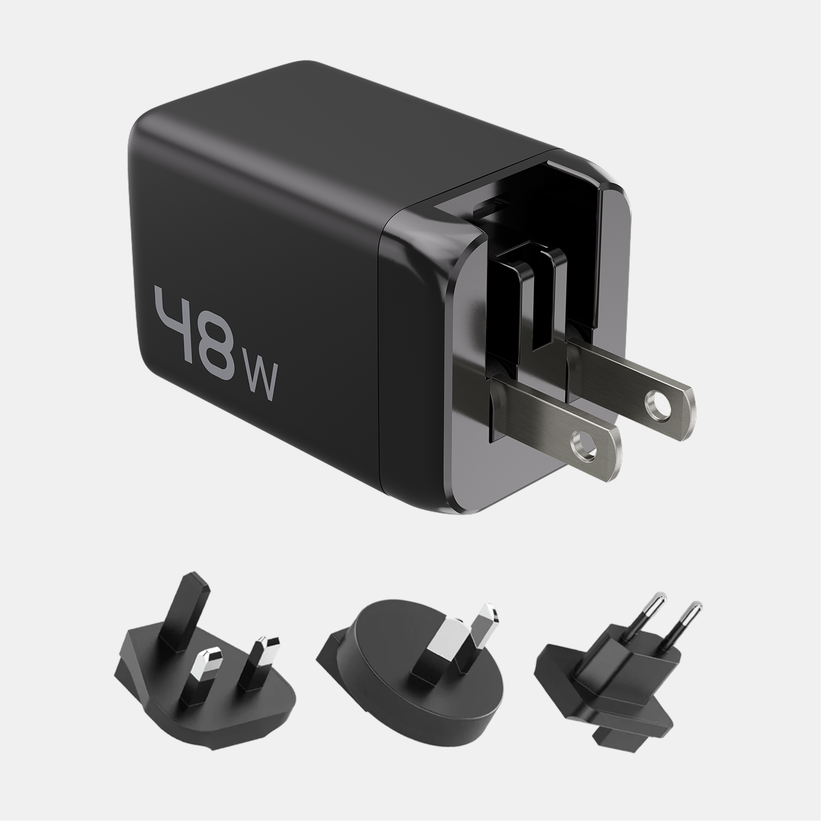 48W GaN Charger Global | Includes 3 International Plug Adapters (EU, UK, AU)