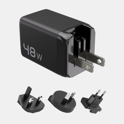 48W GaN Charger Global | Includes 3 International Plug Adapters (EU, UK, AU)
