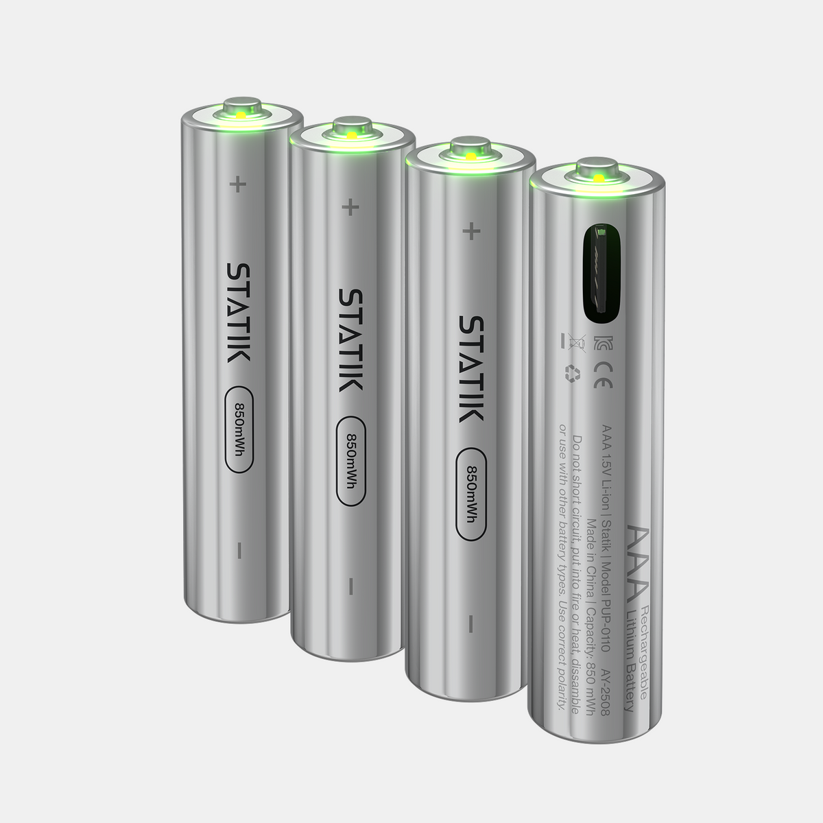 Rechargeable AAA Batteries 4-Pack