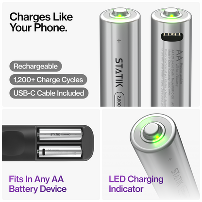 Rechargeable AA Batteries 4-Pack
